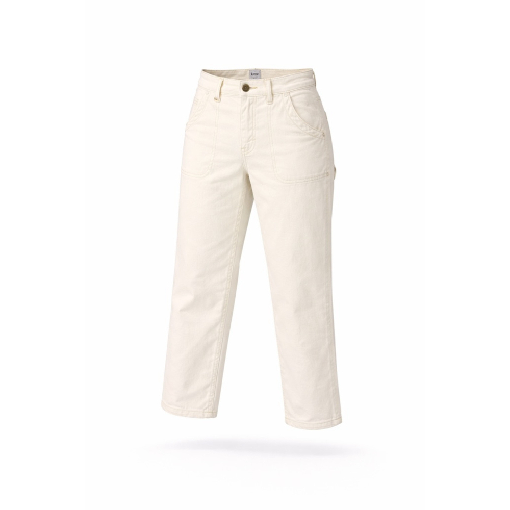 Lee Workwear White Carpenter Pants Womens Size 30 High Rise Straight Leg Denim